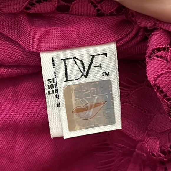 Diane Von Furstenberg Zarita Lace Back Zip Dress Fuschia Jewel Pink Size 0